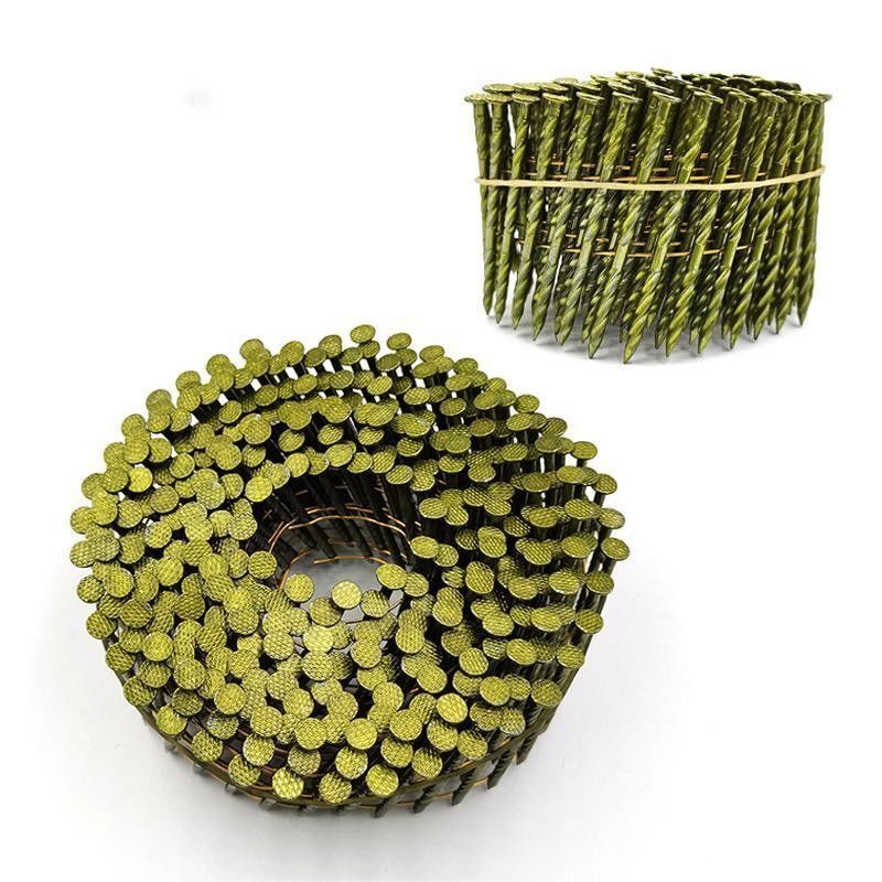 0.083*2 Inch Galvanized Coil Nail White Paint Thread Shank Nails Untuk Kayu Palet