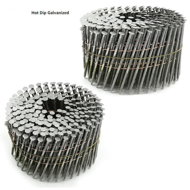 0.083*2 Inch Galvanized Coil Nail White Paint Thread Shank Nails Untuk Kayu Palet