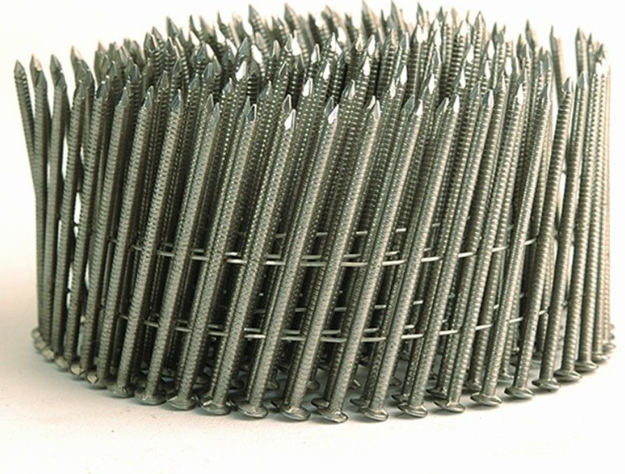 0.083*2 Inch Galvanized Coil Nail White Paint Thread Shank Nails Untuk Kayu Palet