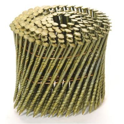 15 derajat Galvanized Coil Nail Smooth Twisted Screw Spiral Shank 3 4 Coil Roofing Nails