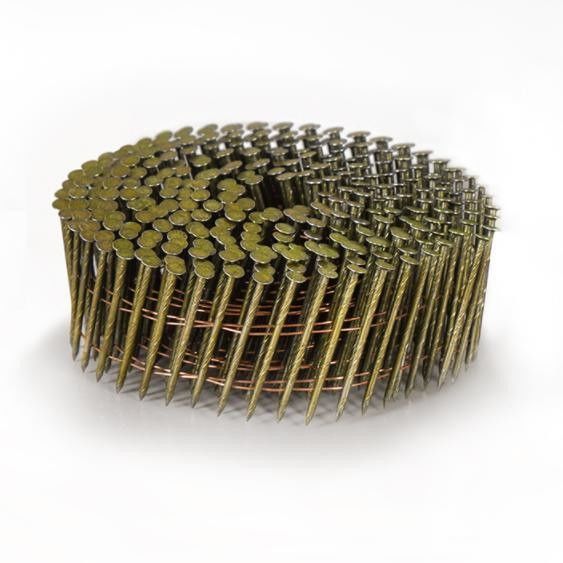 15 derajat Galvanized Coil Nail Smooth Twisted Screw Spiral Shank 3 4 Coil Roofing Nails