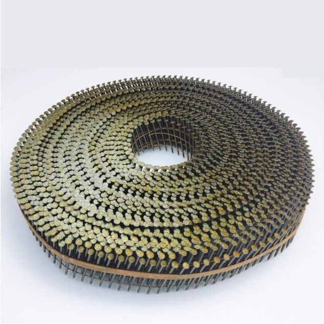 15 derajat Galvanized Coil Nail Smooth Twisted Screw Spiral Shank 3 4 Coil Roofing Nails