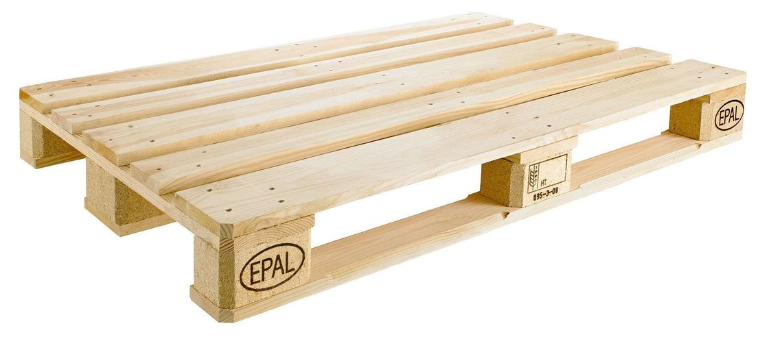 Logistik Penyimpanan Ispm Palet diobati panas empat sisi ke garpu Palet Euro Kayu
