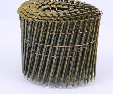 Harga yang pantas Pallet Coil Wire Nails Kuning Zinc Putih Pallet Screw Shank Coil Nails on line