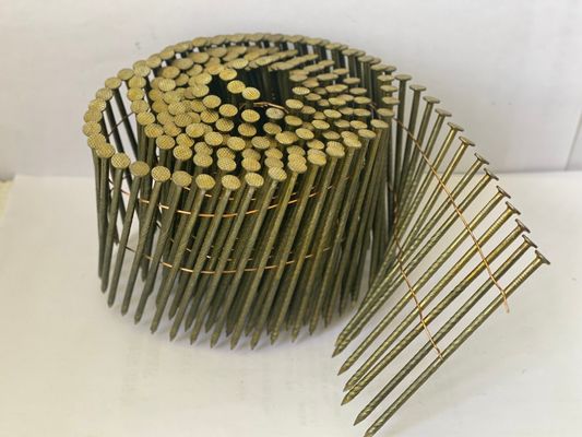 Harga yang pantas Kuning Galvanized Coil Nails Untuk Konstruksi Kayu Palet on line